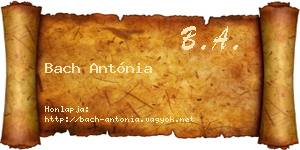 Bach Antónia névjegykártya